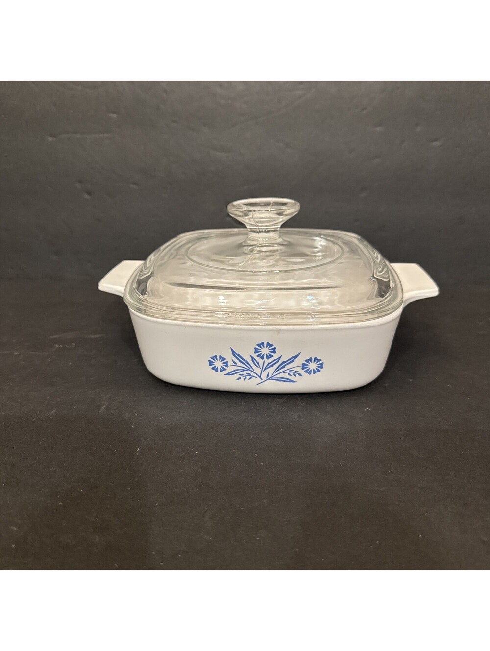 Corningware Casserole Dish A-1-B Blue Cornflower 1 Qt Lid A-7-C Bakeware